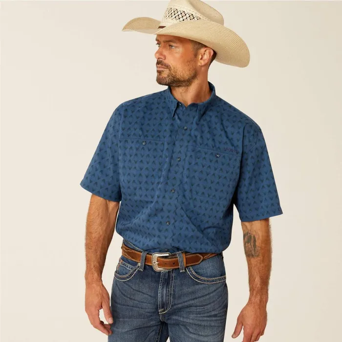 360 AirFlow Classic Fit Shirt Ensign Blue Men Ariat Button Down Shirts