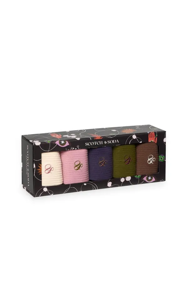 5PK WOMENS BOX SET Cream Women Scotch and Soda Socks