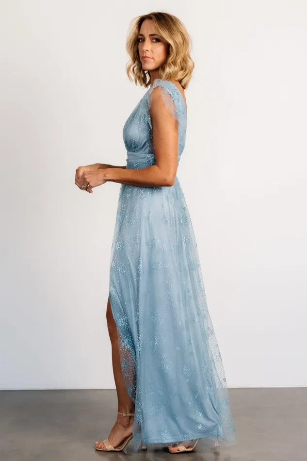 Adalyn Shimmer Maxi Dress Blue Women Baltic Born Embellished Sequin Adalyn Shimmer Maxi Dress Blue Women Baltic Born Embellished Sequin