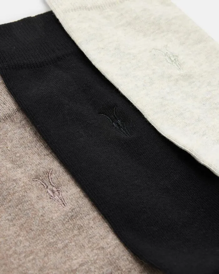 Adan Ramskull Embroidered Socks 3 Pack Tinted Grytupblk Men AllSaints Accessories Adan Ramskull Embroidered Socks 3 Pack Tinted Grytupblk Men AllSaints Accessories