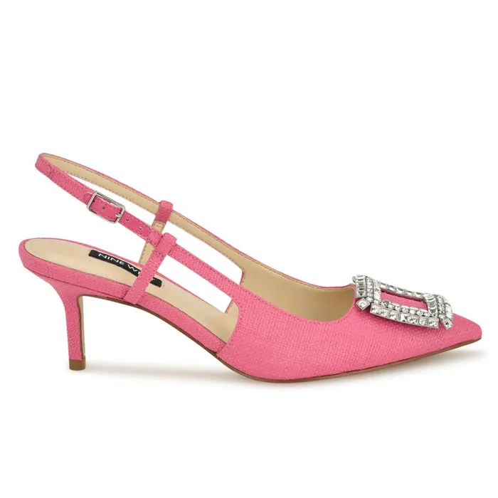 Aimey Pointy Toe Slingbacks Pink Women Nine West Slingbacks