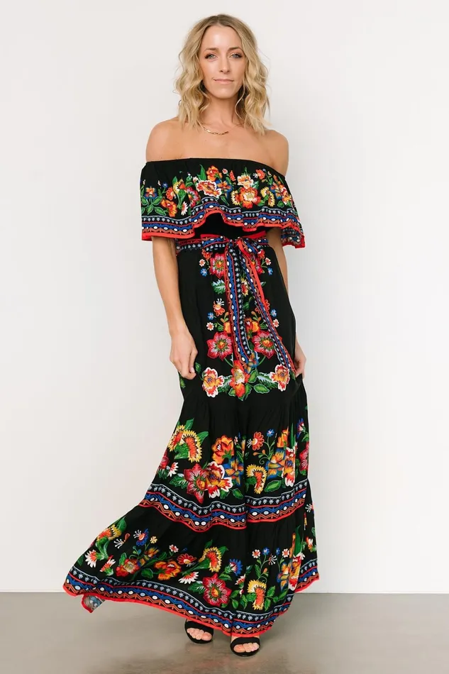 Alejandra Maxi Dress Black Multi Floral Women Baltic Born Maxi Dresses
