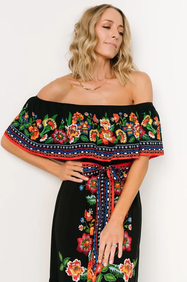 Alejandra Maxi Dress Black Multi Floral Women Baltic Born Maxi Dresses Alejandra Maxi Dress Black Multi Floral Women Baltic Born Maxi Dresses