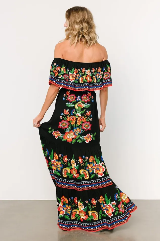 Alejandra Maxi Dress Black Multi Floral Women Baltic Born Maxi Dresses Alejandra Maxi Dress Black Multi Floral Women Baltic Born Maxi Dresses