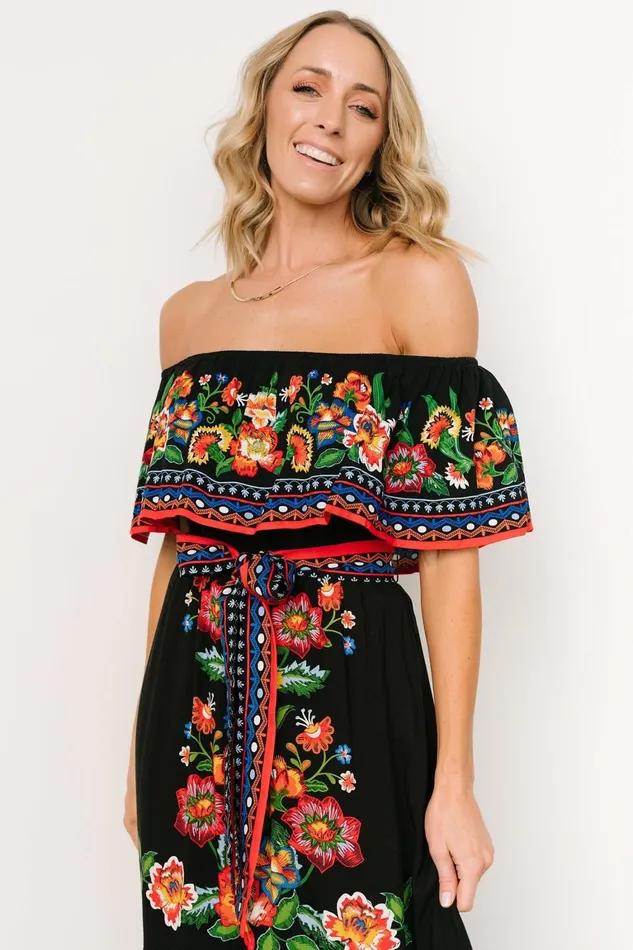 Alejandra Maxi Dress Black Multi Floral Women Baltic Born Maxi Dresses Alejandra Maxi Dress Black Multi Floral Women Baltic Born Maxi Dresses