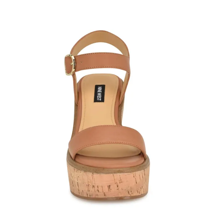 Amye Ankle Strap Wedge Sandals Brown Women Nine West High Heels Amye Ankle Strap Wedge Sandals Brown Women Nine West High Heels