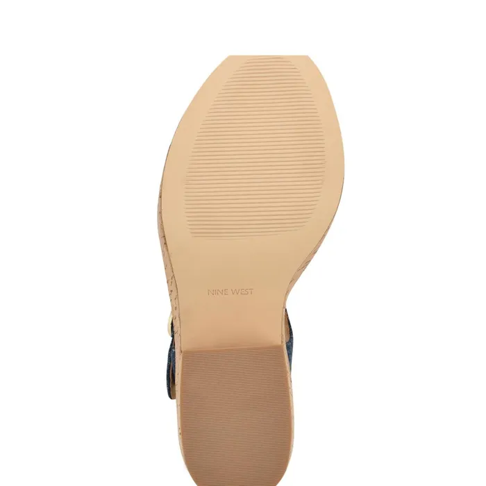 Amye Ankle Strap Wedge Sandals Denim Women Nine West Wedges Amye Ankle Strap Wedge Sandals Denim Women Nine West Wedges
