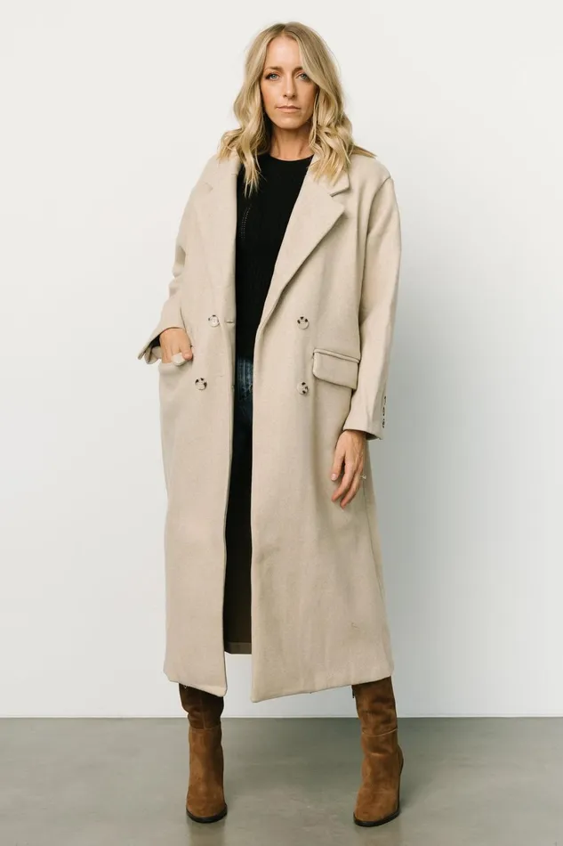 Anderson Double Breasted Coat Natural Women Baltic Born Outerwear