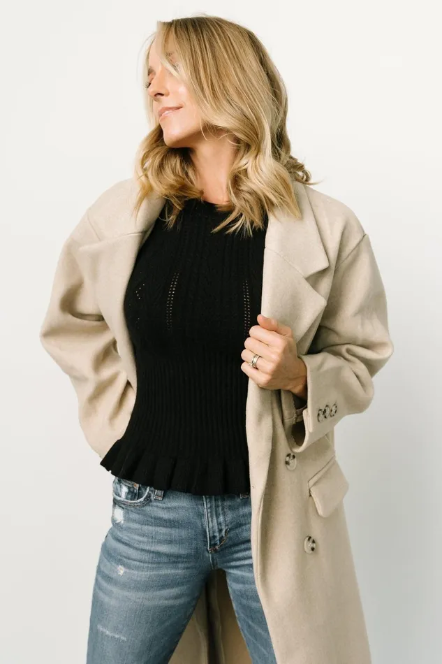 Anderson Double Breasted Coat Natural Women Baltic Born Outerwear Anderson Double Breasted Coat Natural Women Baltic Born Outerwear