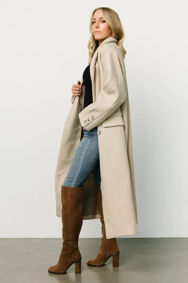 Anderson Double Breasted Coat Natural Women Baltic Born Outerwear Anderson Double Breasted Coat Natural Women Baltic Born Outerwear