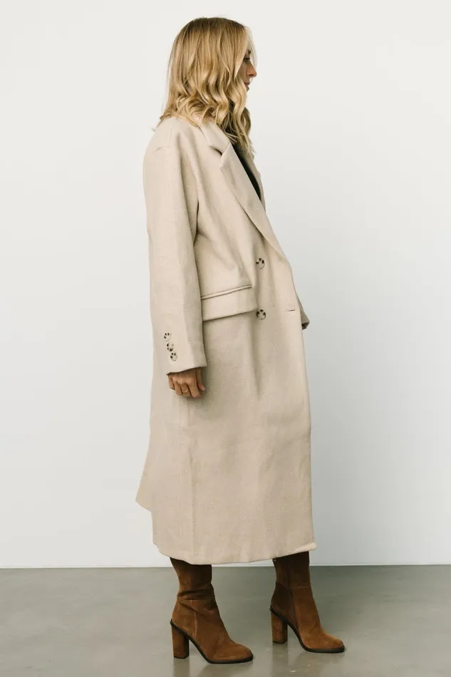 Anderson Double Breasted Coat Natural Women Baltic Born Outerwear Anderson Double Breasted Coat Natural Women Baltic Born Outerwear