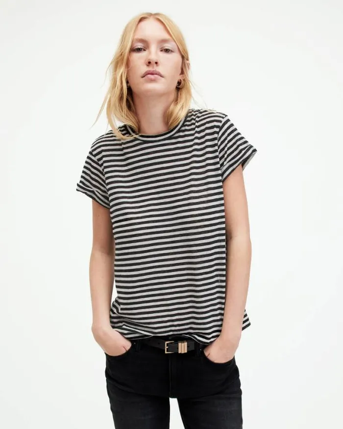 Anna Crew Neck Short Sleeve TShirt Chalkink Women AllSaints Tops and Shirts