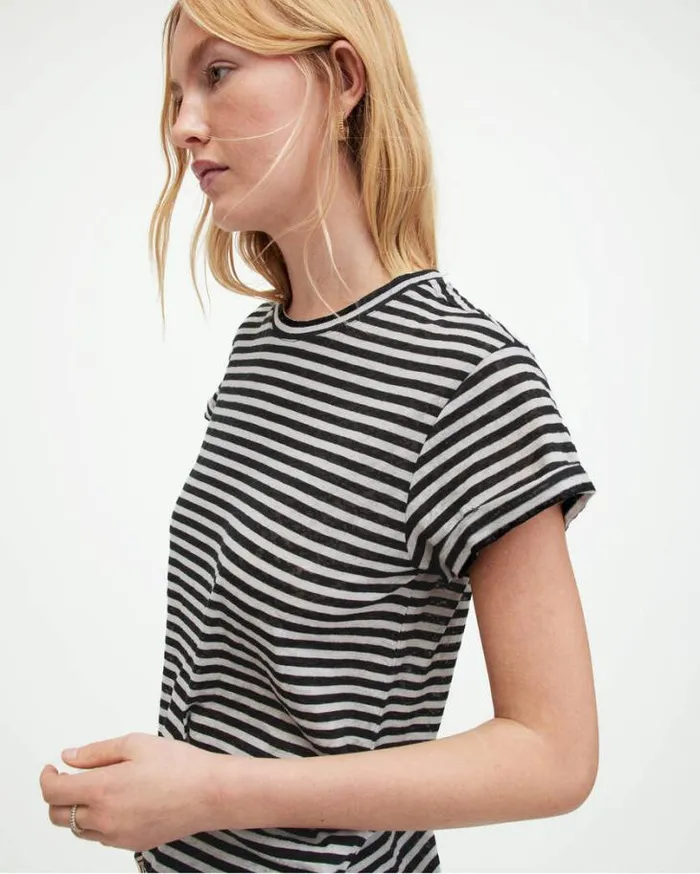 Anna Crew Neck Short Sleeve TShirt Chalkink Women AllSaints Tops and Shirts