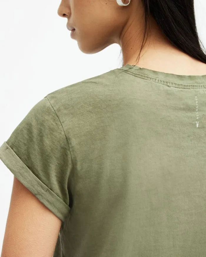 Anna Crew Neck Short Sleeve TShirt Grass Green Women AllSaints TShirts