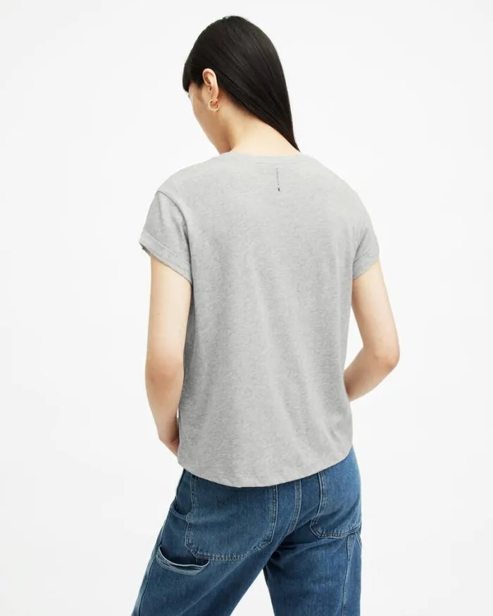 Anna Crew Neck Short Sleeve TShirt Grey Marl Women AllSaints TShirts