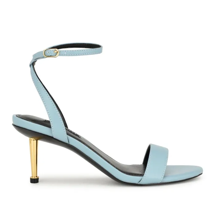 Anny Ankle Strap Heeled Sandals Blue Women Nine West Mid Heels