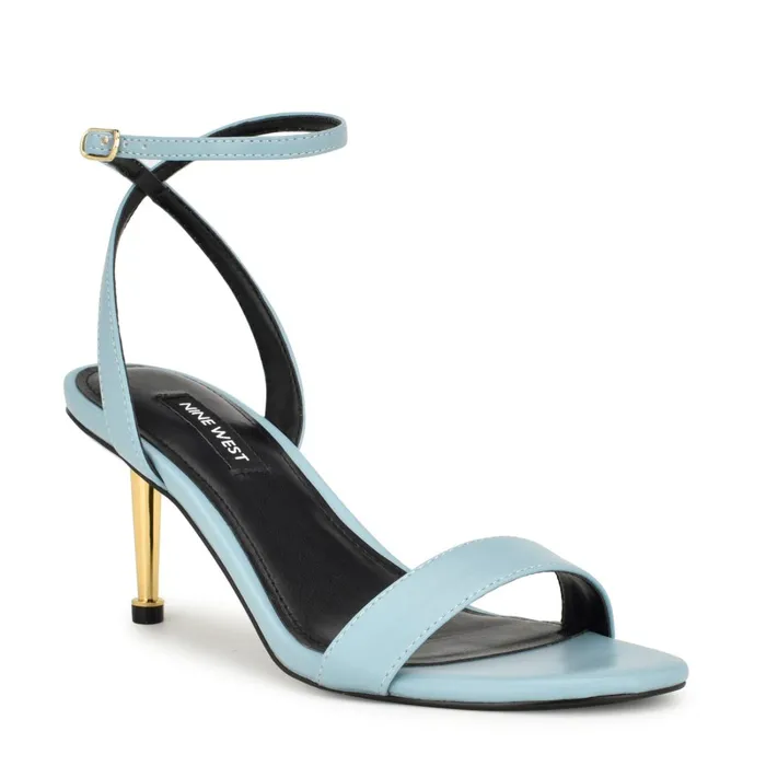 Anny Ankle Strap Heeled Sandals Blue Women Nine West Mid Heels Anny Ankle Strap Heeled Sandals Blue Women Nine West Mid Heels