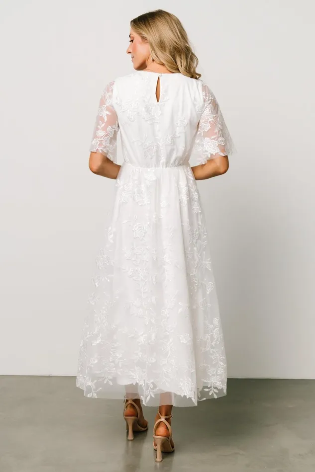 Arabella Embroidered Tulle Maxi Dress White Women Baltic Born Embellished Sequin Arabella Embroidered Tulle Maxi Dress White Women Baltic Born Embellished Sequin