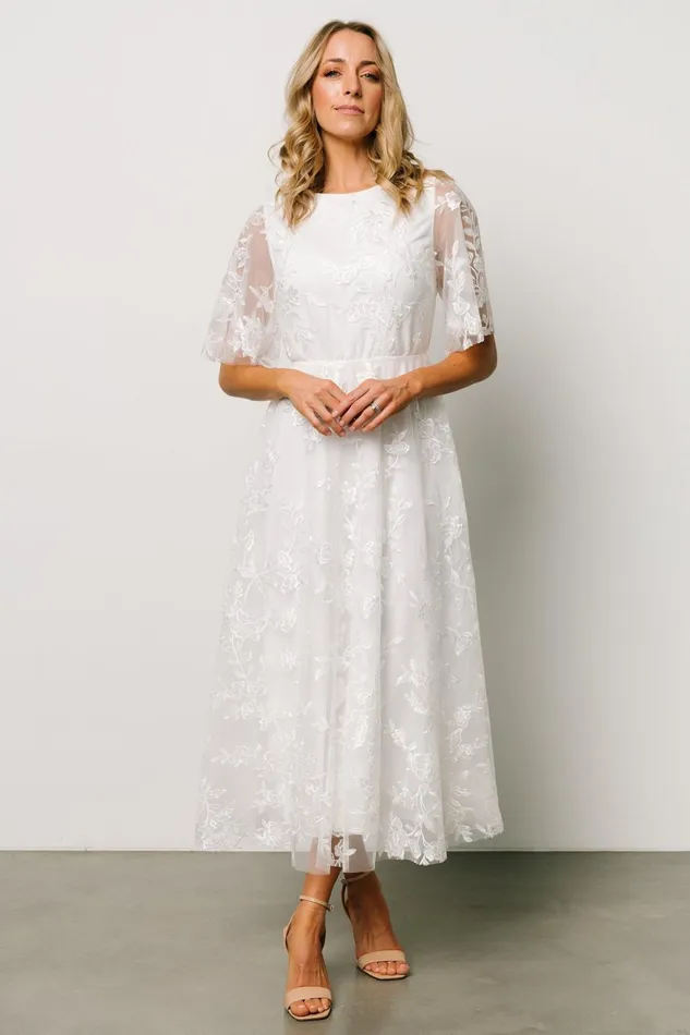 Arabella Embroidered Tulle Maxi Dress White Women Baltic Born Embellished Sequin Arabella Embroidered Tulle Maxi Dress White Women Baltic Born Embellished Sequin