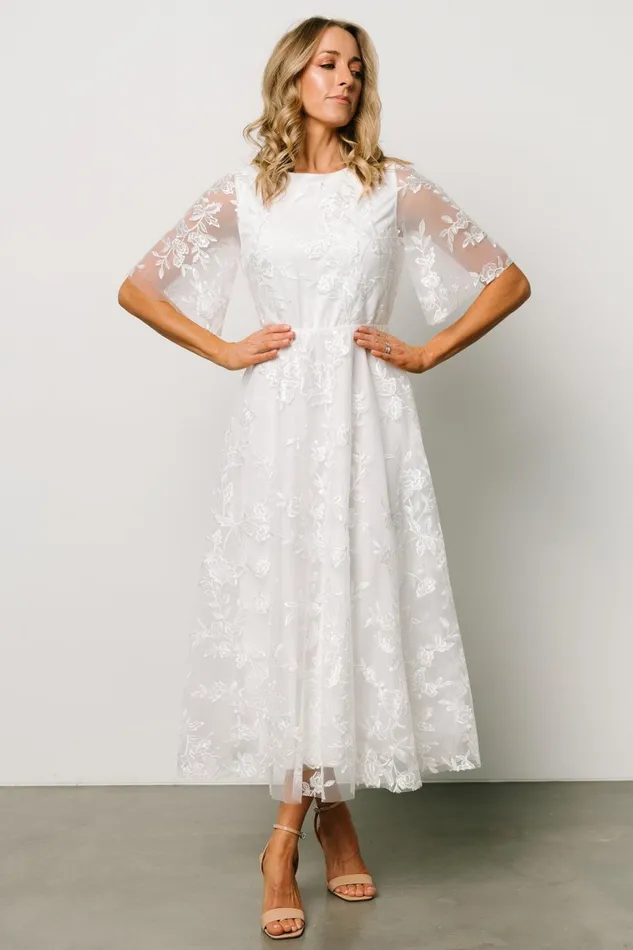 Arabella Embroidered Tulle Maxi Dress White Women Baltic Born Embellished Sequin Arabella Embroidered Tulle Maxi Dress White Women Baltic Born Embellished Sequin