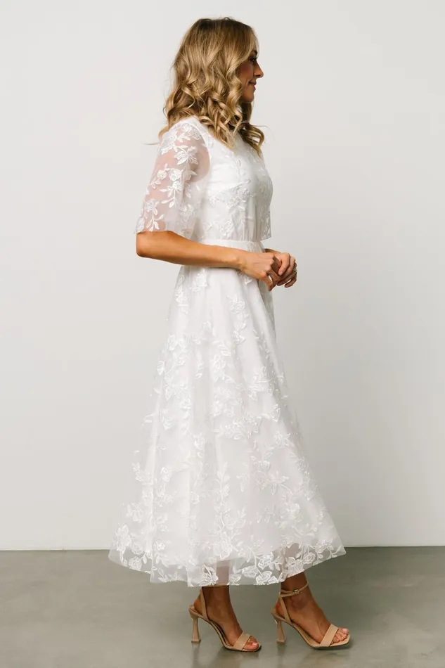 Arabella Embroidered Tulle Maxi Dress White Women Baltic Born Embellished Sequin Arabella Embroidered Tulle Maxi Dress White Women Baltic Born Embellished Sequin