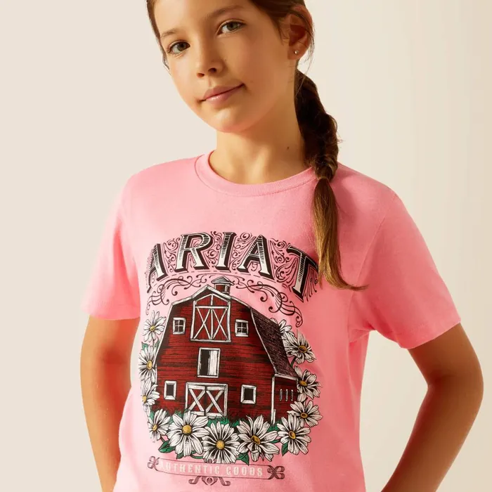 Ariat Floral Farm TShirt Pink Ice Kids Ariat TShirts and Polos