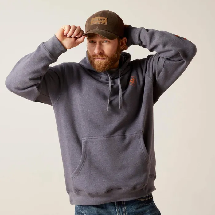 Ariat Logo Hoodie Odyssey Gray Heather Men Ariat Sweatshirts and Hoodies