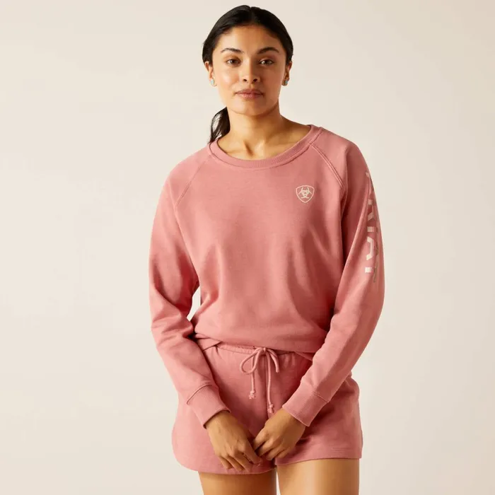 Ariat Logo Sweatshirt Dusty Rose Women Ariat Sweatshirts and Hoodies