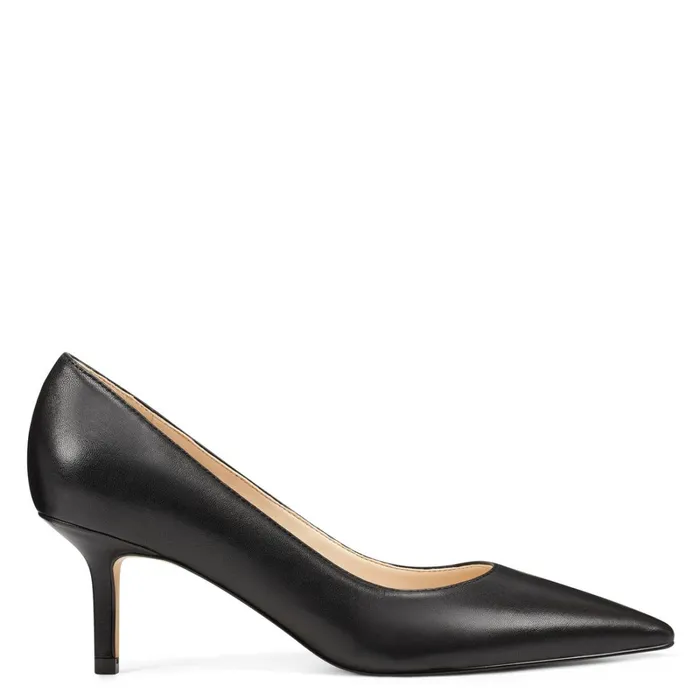 Arlene Pointy Toe Pumps Black Leather Women Nine West Pumps