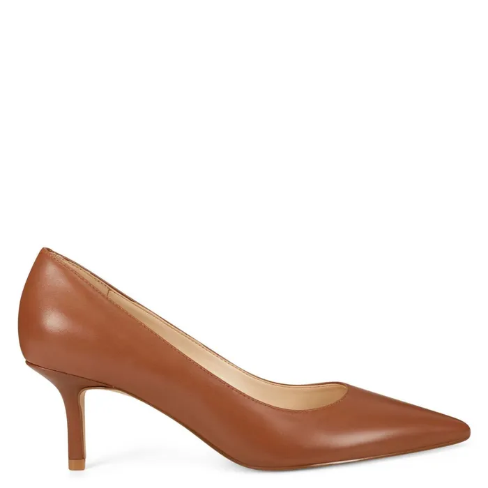 Arlene Pointy Toe Pumps Light Brown Leather Women Nine West Pumps