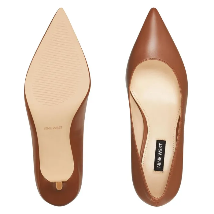 Arlene Pointy Toe Pumps Light Brown Leather Women Nine West Pumps Arlene Pointy Toe Pumps Light Brown Leather Women Nine West Pumps