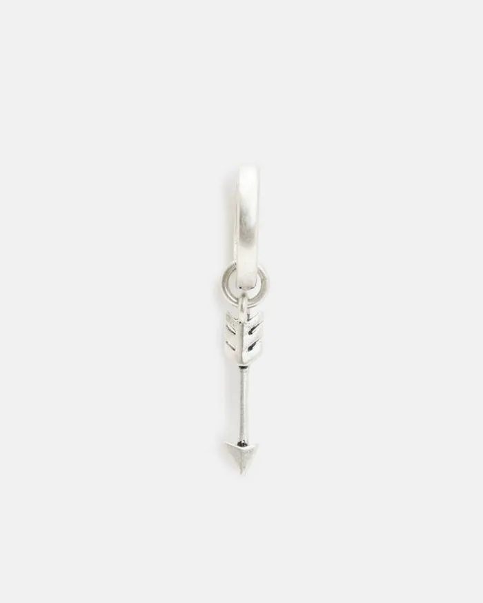Arrow Sterling Silver Hoop Earring Warm Silver Men AllSaints Jewelry