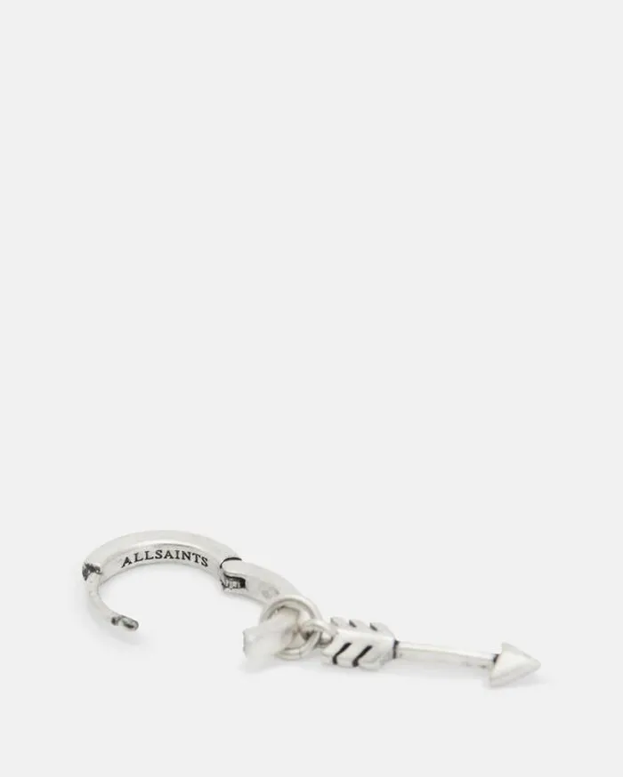 Arrow Sterling Silver Hoop Earring Warm Silver Men AllSaints Jewelry