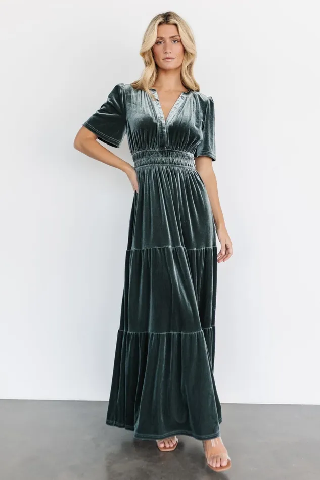 Artemis Velvet Maxi Dress Eucalyptus Women Baltic Born Maxi Dresses