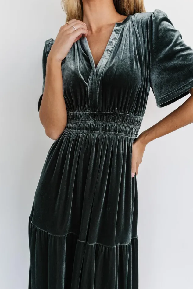 Artemis Velvet Maxi Dress Eucalyptus Women Baltic Born Maxi Dresses Artemis Velvet Maxi Dress Eucalyptus Women Baltic Born Maxi Dresses