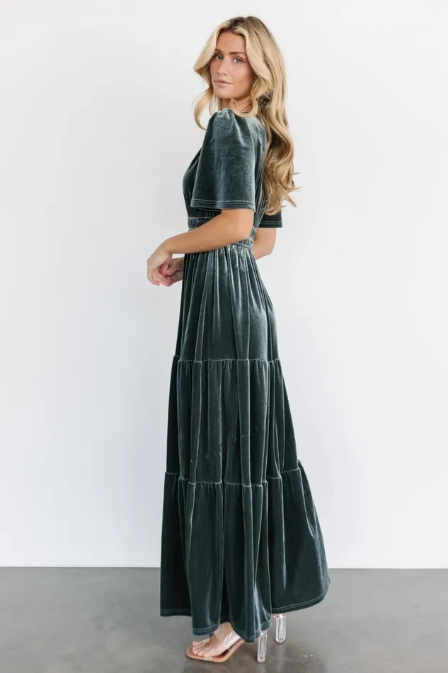 Artemis Velvet Maxi Dress Eucalyptus Women Baltic Born Maxi Dresses Artemis Velvet Maxi Dress Eucalyptus Women Baltic Born Maxi Dresses