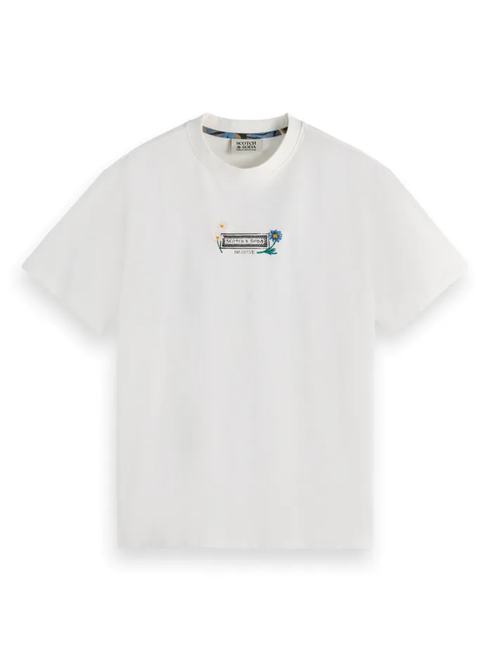 Artwork Relaxed Fit Tshirt Swan Men Scotch and Soda TShirts and Polo Shirts