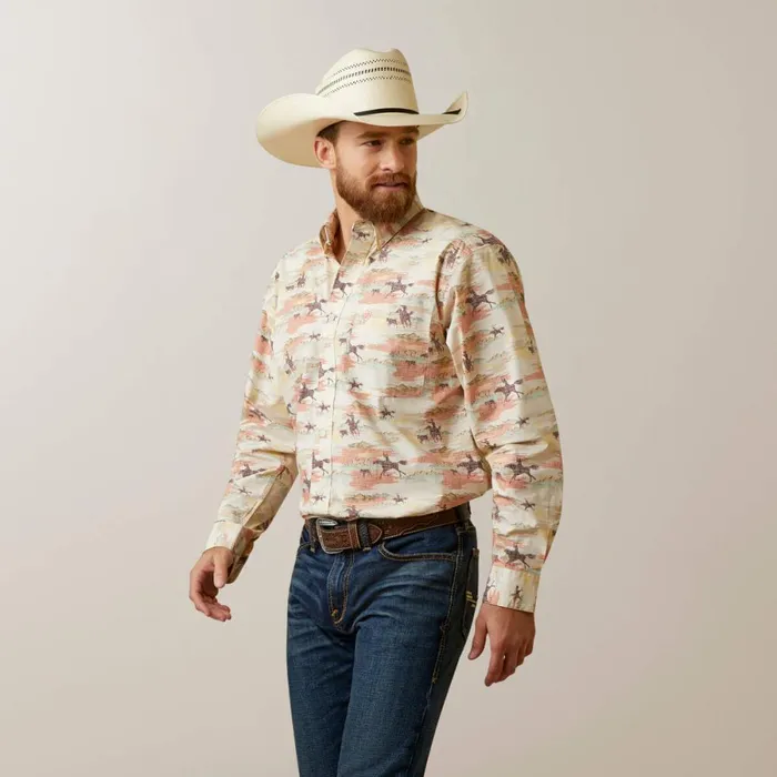 August Classic Fit Shirt Yellow Men Ariat Button Down Shirts