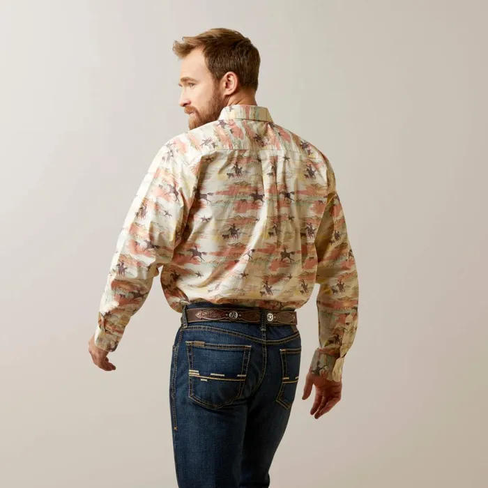 August Classic Fit Shirt Yellow Men Ariat Button Down Shirts