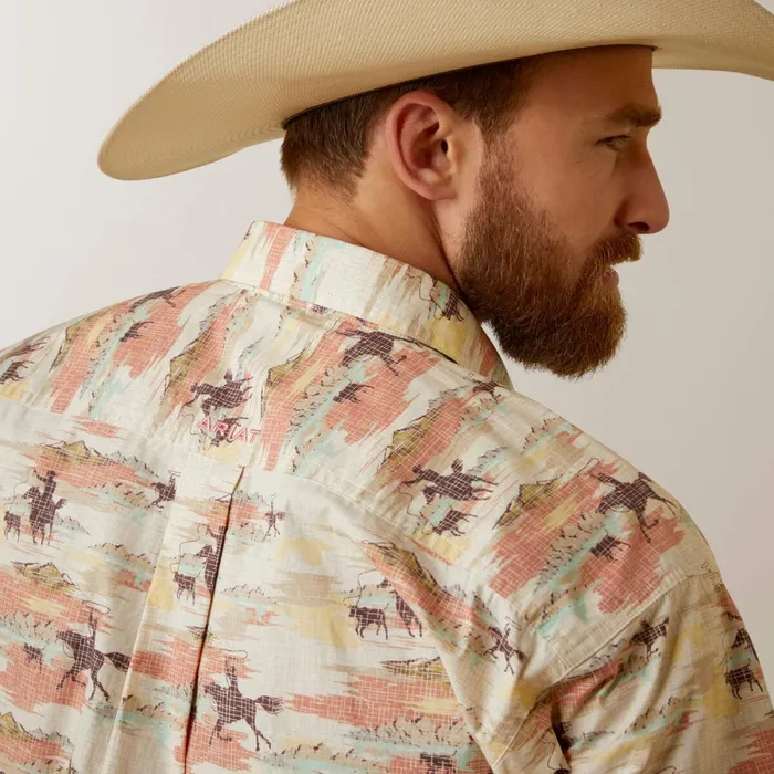 August Classic Fit Shirt Yellow Men Ariat Button Down Shirts