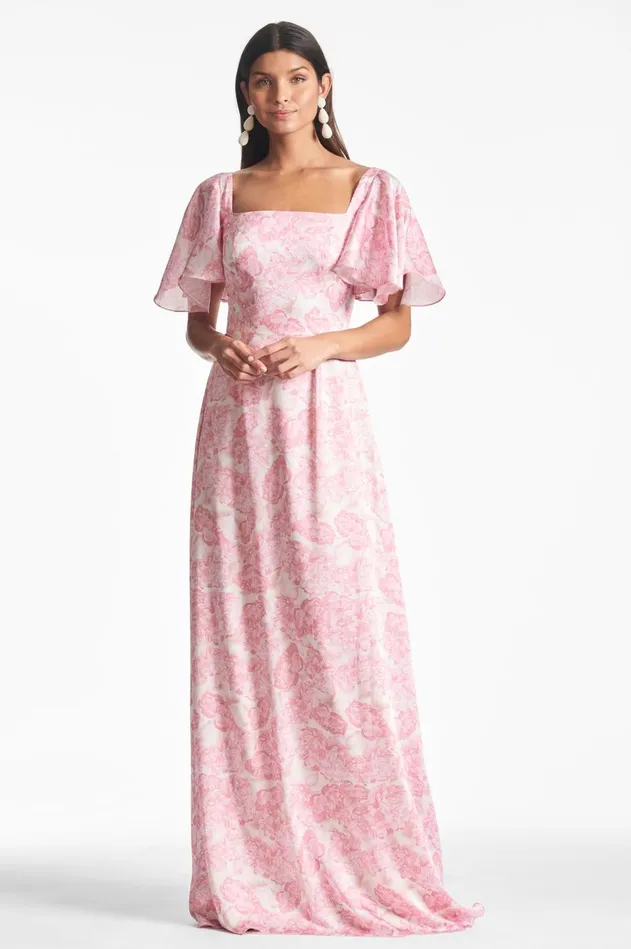 Aurora Gown 8211 Rouge Damask Rose Women Sachin and Babi Boho