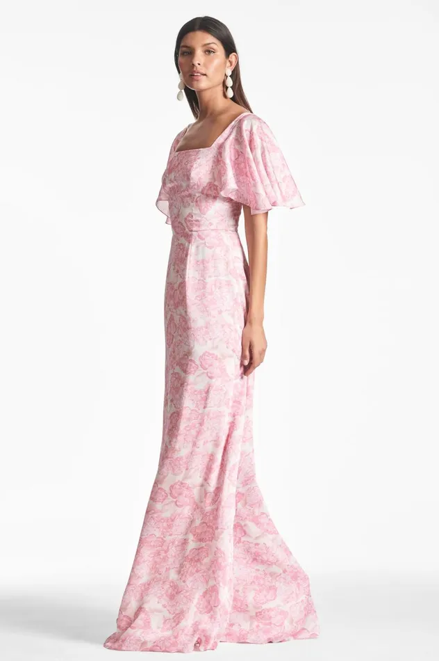 Aurora Gown 8211 Rouge Damask Rose Women Sachin and Babi Boho