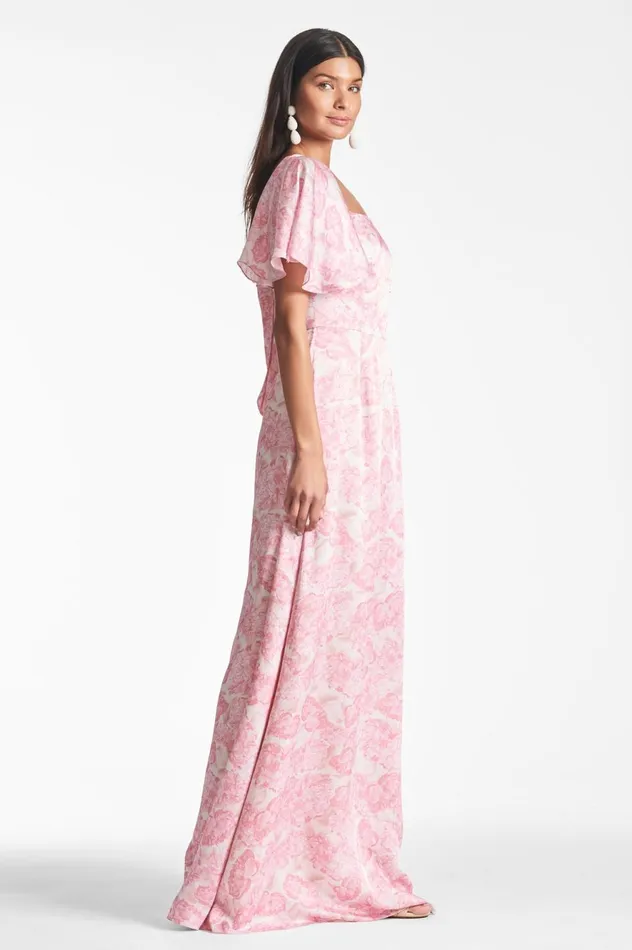 Aurora Gown 8211 Rouge Damask Rose Women Sachin and Babi Boho