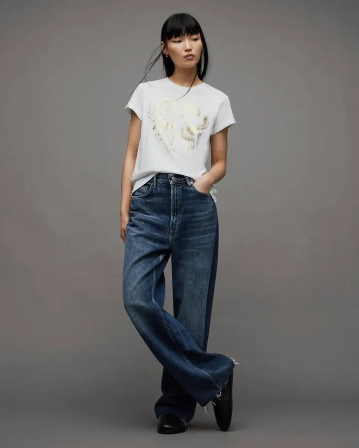 Auru Dragon Printed Anna TShirt White Women AllSaints TShirts