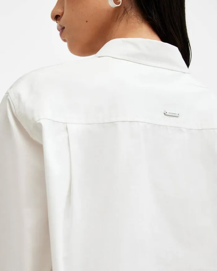 Averie Cropped Relaxed Fit Shirt White Women AllSaints Tops and Shirts