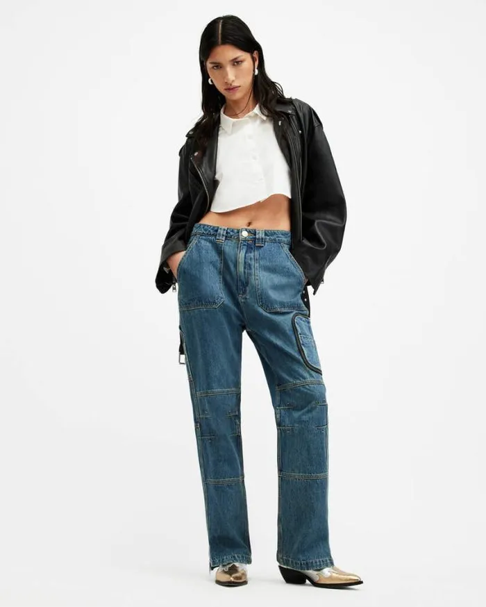 Averie Cropped Relaxed Fit Shirt White Women AllSaints Tops and Shirts