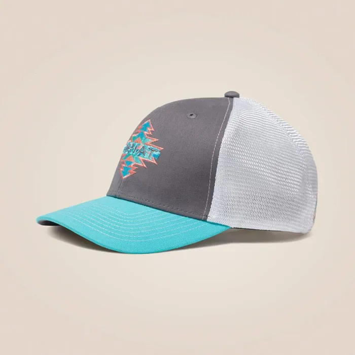 Aztec Logo Snapback Cap Grey Women Ariat Hats and Caps