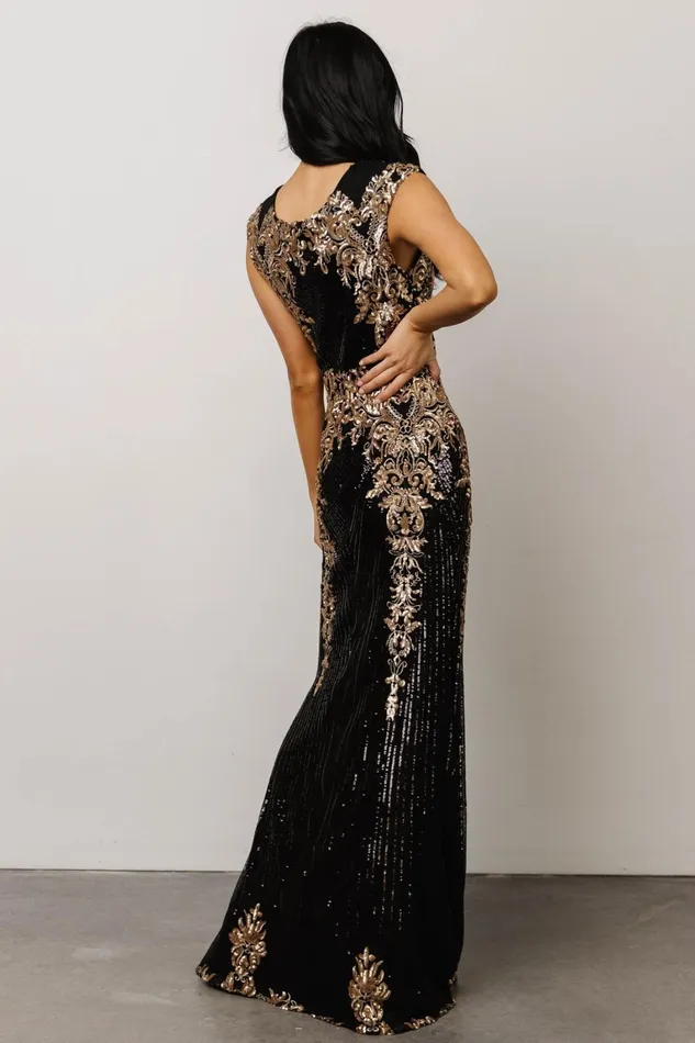 Azura Gown Black And Gold Women Baltic Born Mother Of The Bride Azura Gown Black And Gold Women Baltic Born Mother Of The Bride