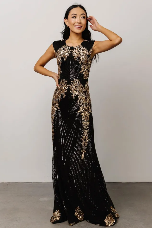 Azura Gown Black And Gold Women Baltic Born Mother Of The Bride Azura Gown Black And Gold Women Baltic Born Mother Of The Bride