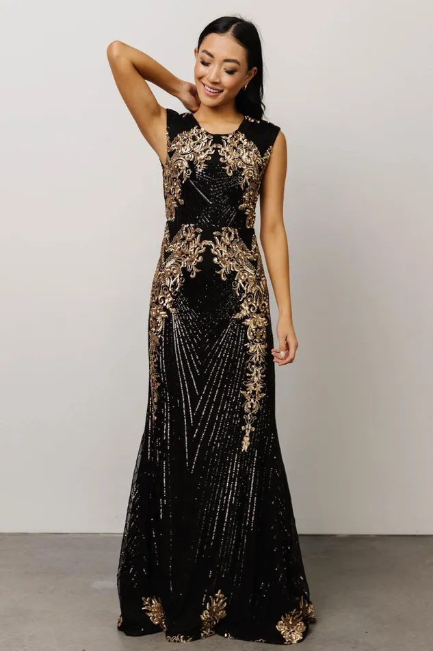 Azura Gown Black And Gold Women Baltic Born Mother Of The Bride Azura Gown Black And Gold Women Baltic Born Mother Of The Bride